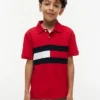 Polo elástico com bandeira em blocos de cor para criança Polo elástico com bandeira em blocos de cor para criança