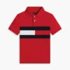Polo elástico com bandeira em blocos de cor para criança Polo elástico com bandeira em blocos de cor para criança