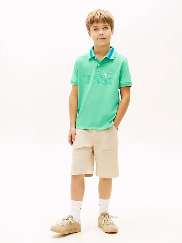 Polo elástico com logótipo Hilfiger para criança Polo elástico com logótipo Hilfiger para criança