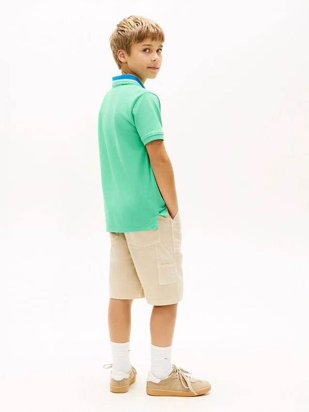 Polo elástico com logótipo Hilfiger para criança Polo elástico com logótipo Hilfiger para criança