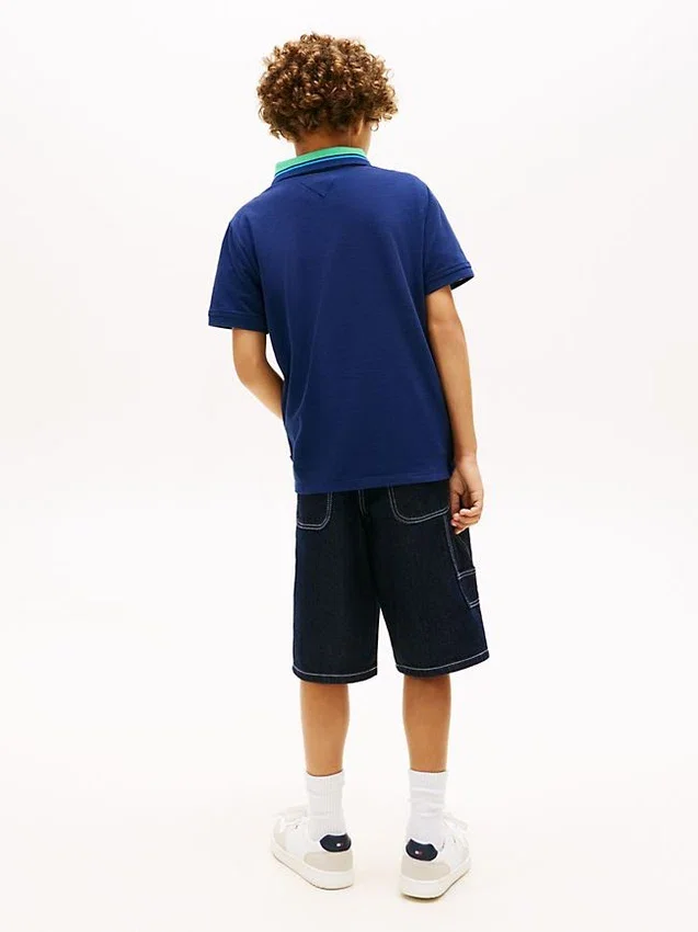 Polo elástico com logótipo Hilfiger para criança Polo elástico com logótipo Hilfiger para criança