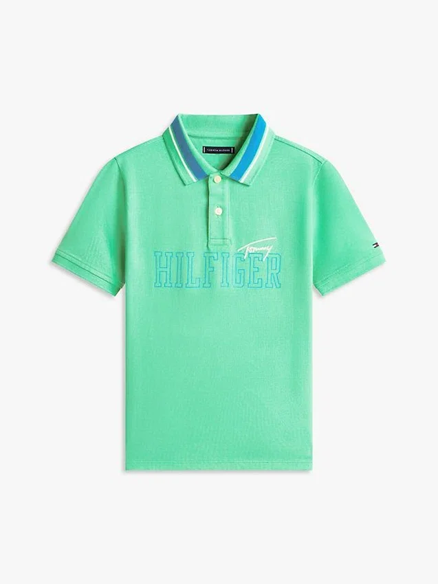 Polo elástico com logótipo Hilfiger para criança Polo elástico com logótipo Hilfiger para criança