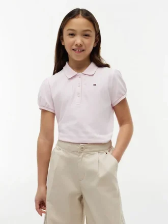 Polo elástico com mangas bufantes para criança