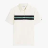 Polo elástico com riscas em bloco de corte regular Polo elástico com riscas em bloco de corte regular