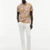 Polo em jersey com estampado floral e corte regular Polo em jersey com estampado floral e corte regular