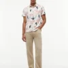 Polo em jersey com estampado floral e corte regular Polo em jersey com estampado floral e corte regular