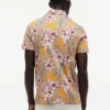 Polo em jersey com estampado floral e corte regular Polo em jersey com estampado floral e corte regular
