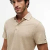 Polo em mistura de algodão e linho da New York Label Polo em mistura de algodão e linho da New York Label