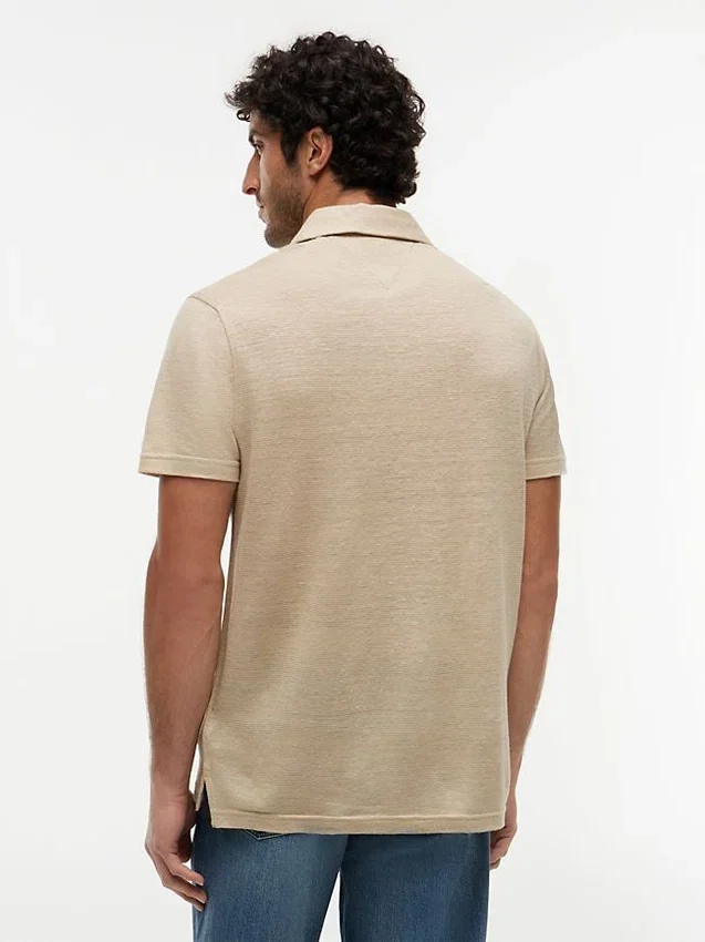 Polo em mistura de algodão e linho da New York Label Polo em mistura de algodão e linho da New York Label