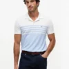 Polo em piqué com blocos de cor e corte regular Polo em piqué com blocos de cor e corte regular
