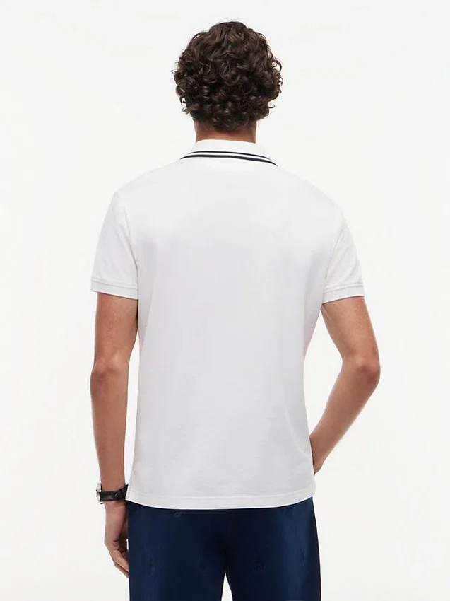 Polo em piqué com monograma e corte regular Polo em piqué com monograma e corte regular