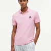 Polo em piqué com monograma em letra cursiva, corte regular Polo em piqué com monograma em letra cursiva, corte regular