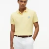 Polo em piqué com monograma em letra cursiva e corte regular Polo em piqué com monograma em letra cursiva e corte regular