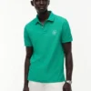 Polo em piqué com monograma em letra cursiva e corte regular Polo em piqué com monograma em letra cursiva e corte regular