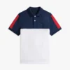 Polo em piqué com riscas em blocos de cor e corte regular Polo em piqué com riscas em blocos de cor e corte regular