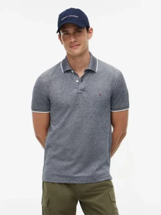 Polo em piqué de mistura de linho com corte regular
