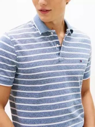 Polo em piqué de mistura de linho com corte regular