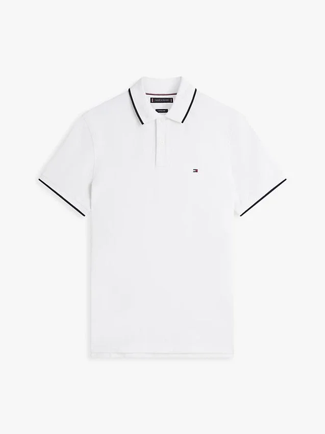 Polo em piqué de mistura de linho com corte regular Polo em piqué de mistura de linho com corte regular
