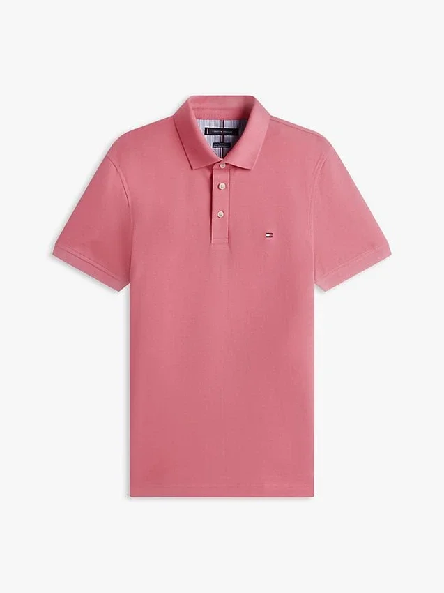Polo em piqué elástico de corte justo Polo em piqué elástico de corte justo