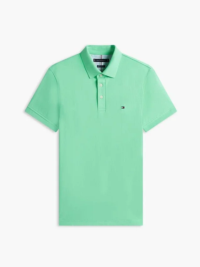 Polo em piqué elástico de corte justo Polo em piqué elástico de corte justo