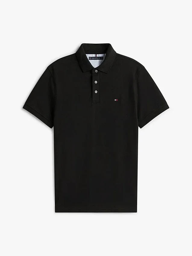 Polo em piqué elástico de corte justo Polo em piqué elástico de corte justo