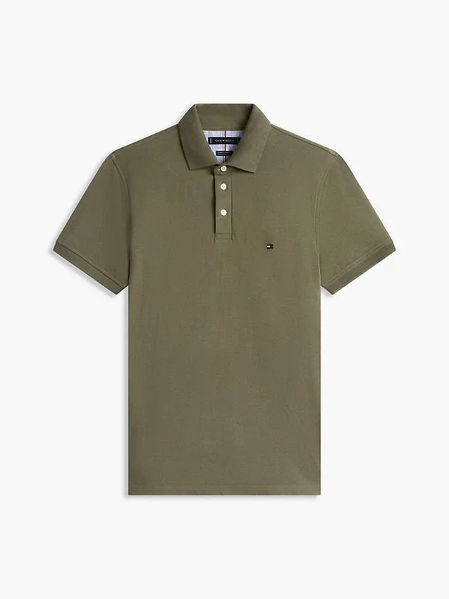 Polo em piqué elástico de corte justo Polo em piqué elástico de corte justo