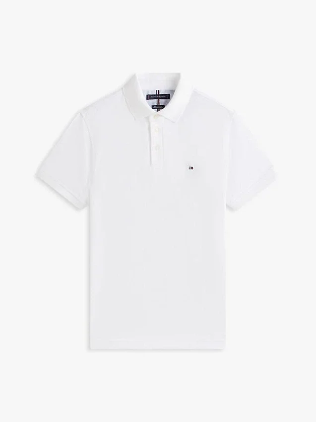 Polo em piqué elástico de corte justo Polo em piqué elástico de corte justo