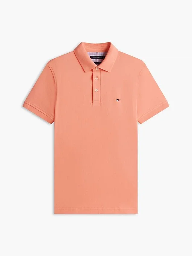 Polo em piqué elástico de corte justo Polo em piqué elástico de corte justo