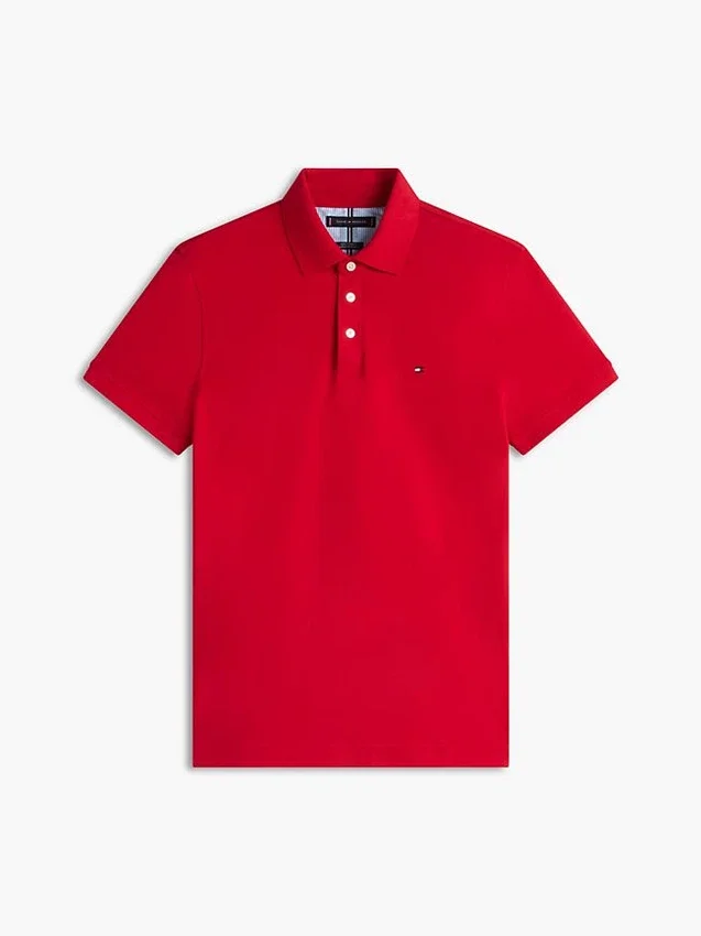 Polo em piqué elástico de corte justo Polo em piqué elástico de corte justo