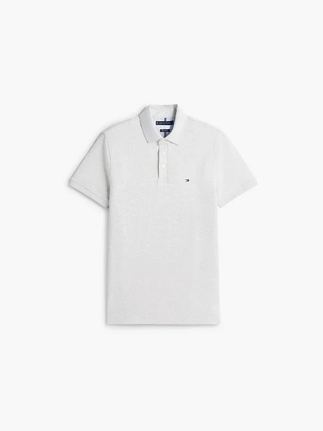 Polo em piqué elástico de corte justo Polo em piqué elástico de corte justo