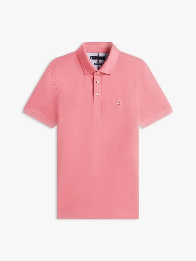 Polo em piqué elástico de corte justo Polo em piqué elástico de corte justo