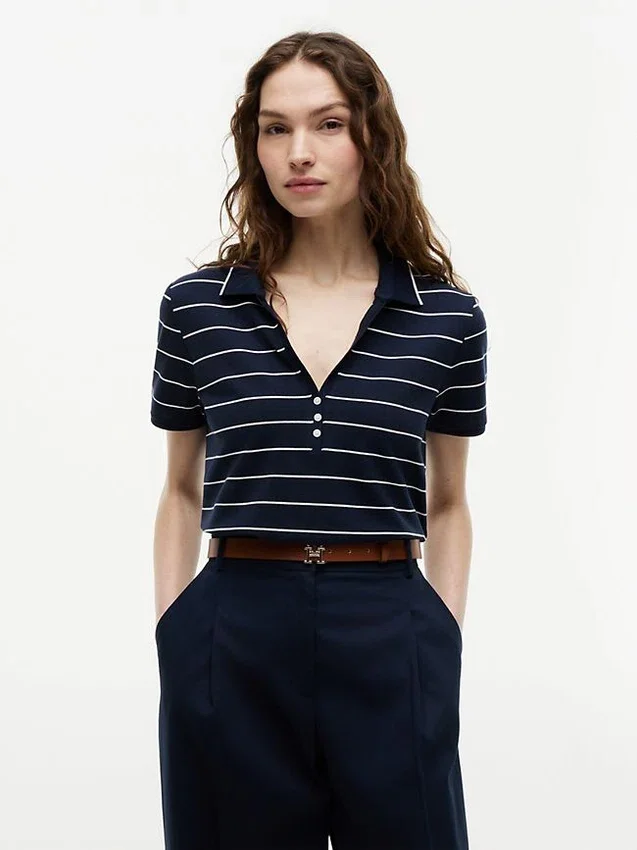 Polo Henley em piqué leve Polo Henley em piqué leve