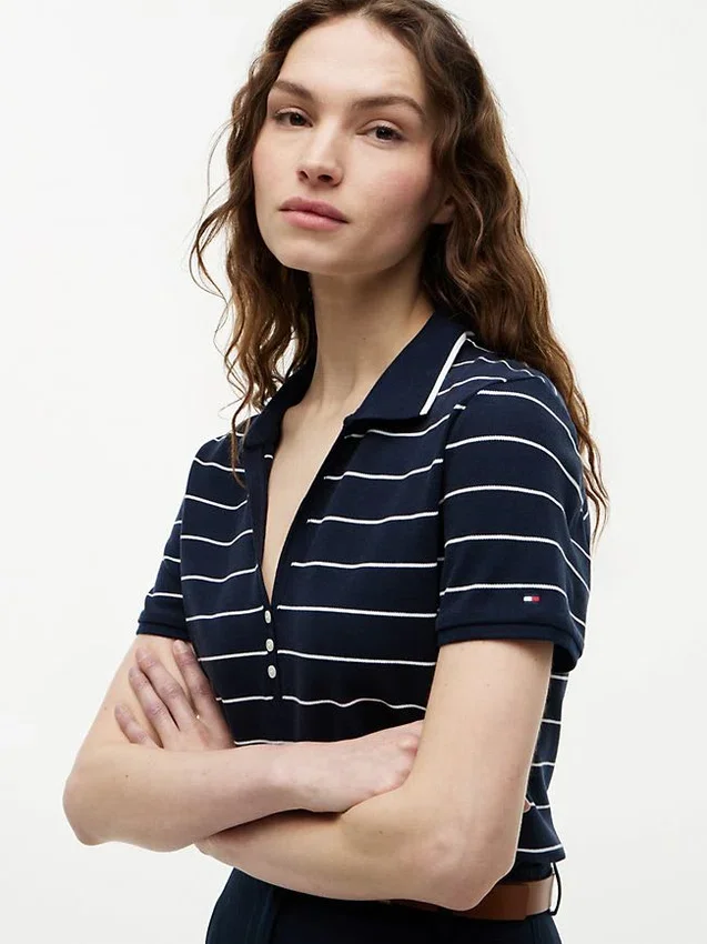 Polo Henley em piqué leve Polo Henley em piqué leve