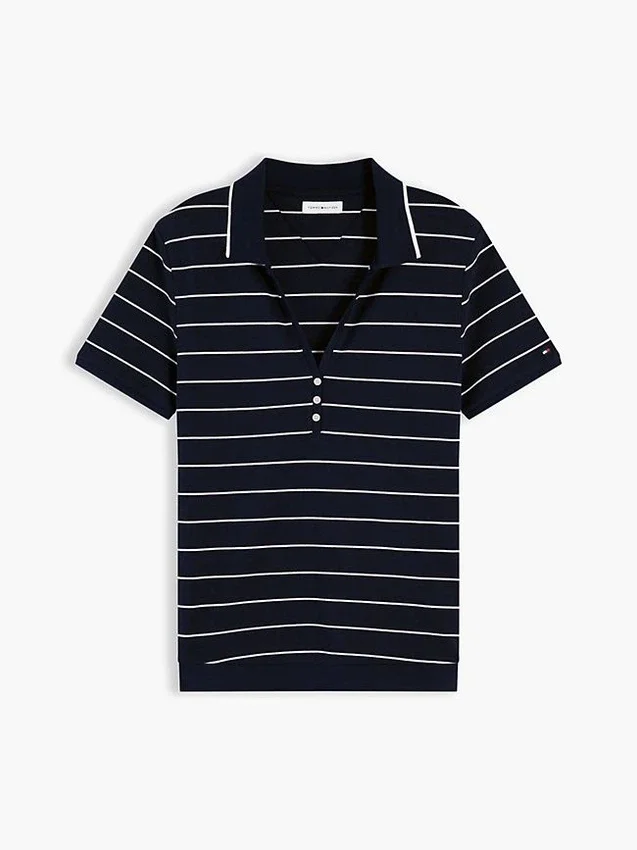 Polo Henley em piqué leve Polo Henley em piqué leve