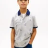 Polo infantil elástico com logótipo náutico