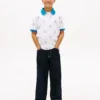Polo infantil elástico com logótipo náutico