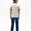 Polo infantil elástico com logótipo náutico