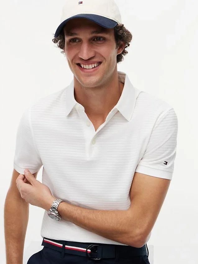 Polo Jacquard de corte regular da New York Label Polo Jacquard de corte regular da New York Label
