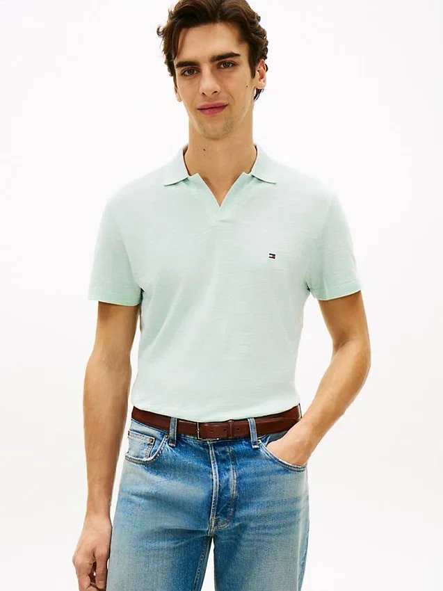 Polo Oxford Slub com textura e corte regular Polo Oxford Slub com textura e corte regular