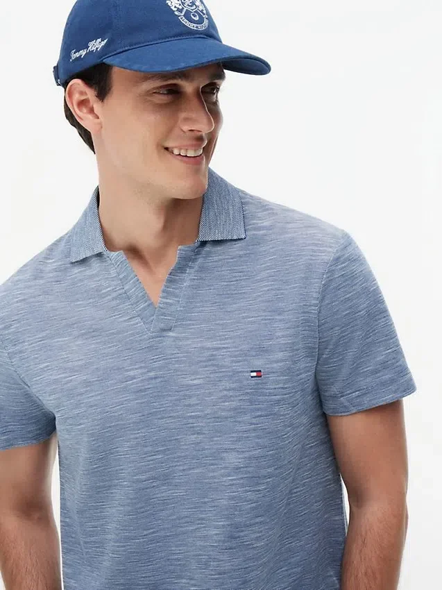 Polo Oxford Slub com textura e corte regular Polo Oxford Slub com textura e corte regular