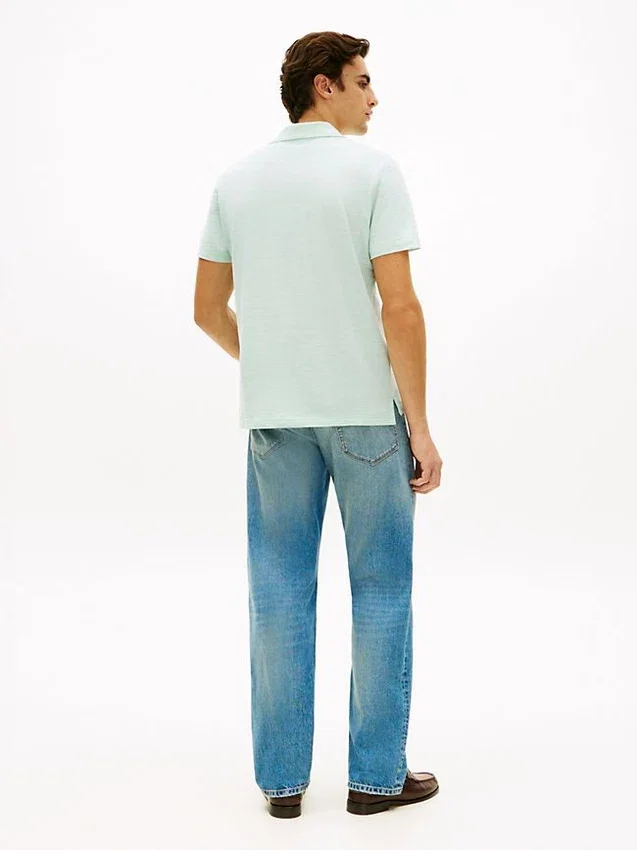 Polo Oxford Slub com textura e corte regular Polo Oxford Slub com textura e corte regular