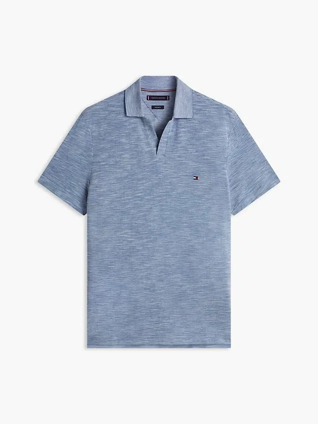 Polo Oxford Slub com textura e corte regular Polo Oxford Slub com textura e corte regular