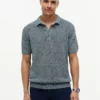 Polo Relaxado com Efeito Melange da New York Label Polo Relaxado com Efeito Melange da New York Label