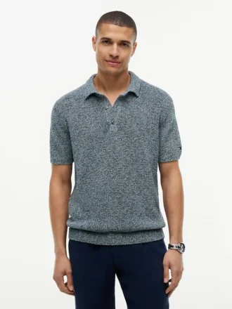 Polo Relaxado com Efeito Melange da New York Label