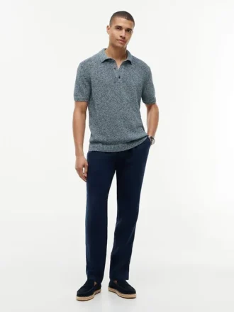Polo Relaxado com Efeito Melange da New York Label