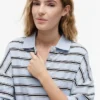 Polo às riscas com corte largo Polo às riscas com corte largo