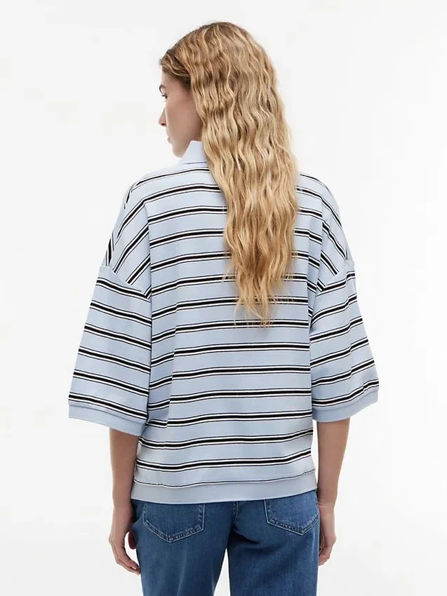 Polo às riscas com corte largo Polo às riscas com corte largo