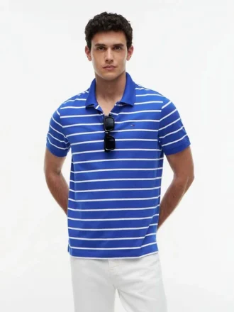 Polo às riscas Tommy Jeans de corte regular