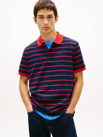 Polo às riscas Tommy Jeans de corte regular