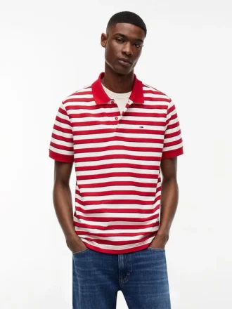 Polo às riscas Tommy Jeans de corte regular